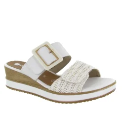 sandales et nu pieds - Mule Sabot - femme - Cuir - Blanc - Remonte