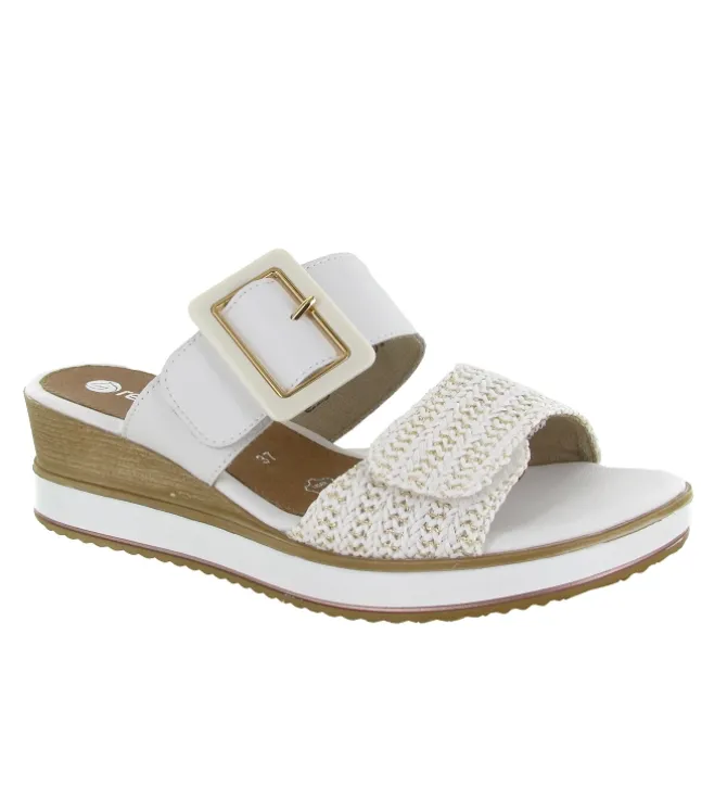 sandales et nu pieds - Mule Sabot - femme - Cuir - Blanc - Remonte