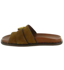 sandales et nu pieds - Mule Sabot - femme - Cuir - Camel - Alpe