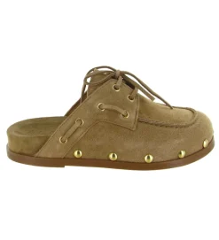 sandales et nu pieds - Mule Sabot - femme - Nubuck - Taupe - Alpe