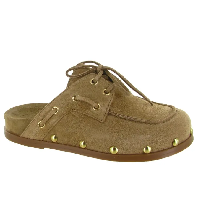 sandales et nu pieds - Mule Sabot - femme - Nubuck - Taupe - Alpe