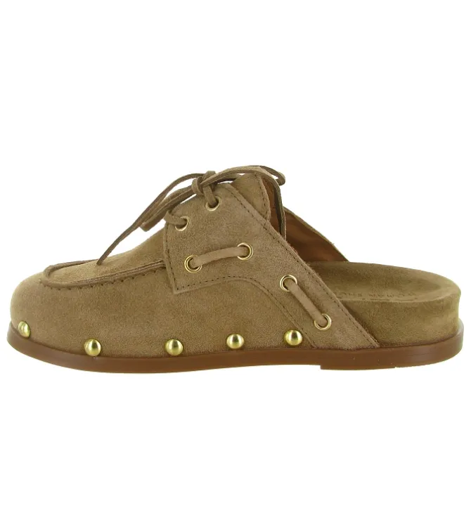 sandales et nu pieds - Mule Sabot - femme - Nubuck - Taupe - Alpe