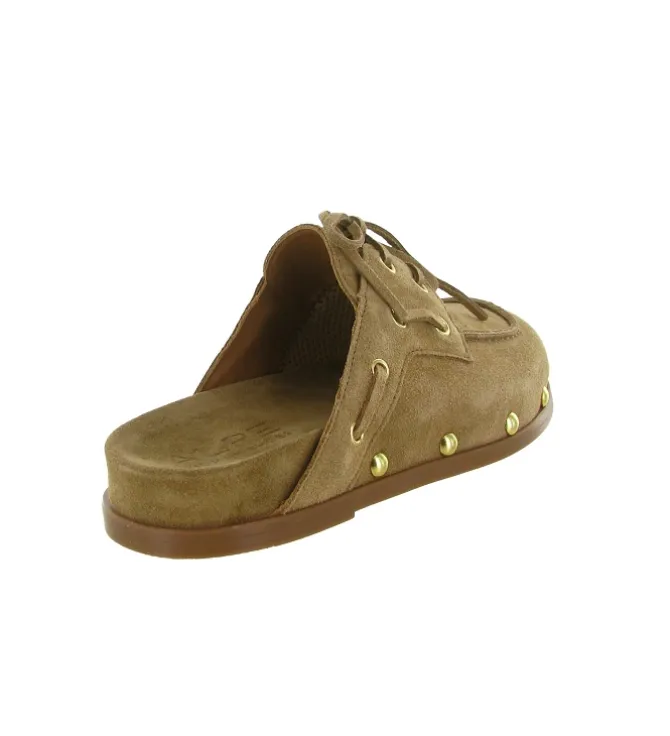 sandales et nu pieds - Mule Sabot - femme - Nubuck - Taupe - Alpe