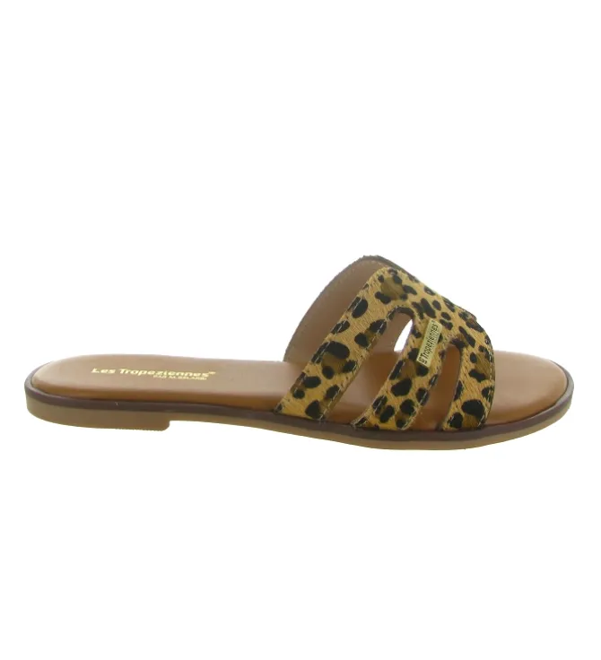 sandales et nu pieds - Mule Sabot - femme - Cuir - Léopard - Les tropeziennes