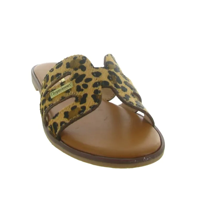 sandales et nu pieds - Mule Sabot - femme - Cuir - Léopard - Les tropeziennes