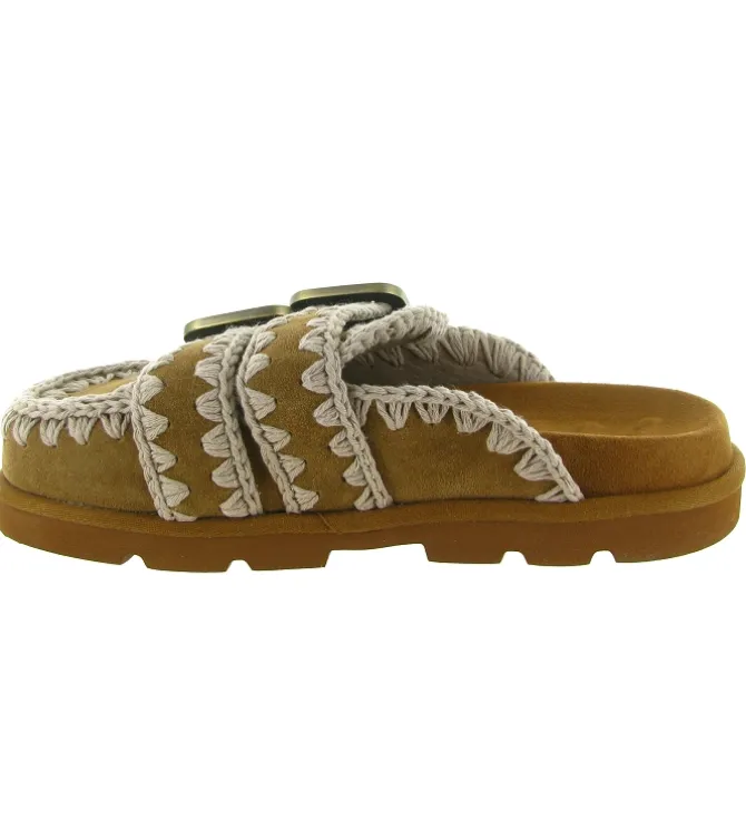 sandales et nu pieds - Mule Sabot - femme - Nubuck - Chestnut - Mou