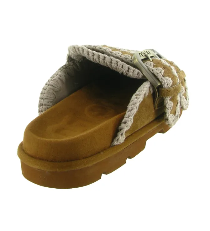 sandales et nu pieds - Mule Sabot - femme - Nubuck - Chestnut - Mou