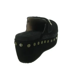 sandales et nu pieds - Mule Sabot - femme - Nubuck - Noir - Mou
