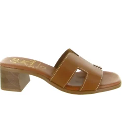 sandales et nu pieds - Mule Sabot - femme - Cuir - Marron - Oh my sandals