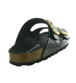 sandales et nu pieds - Mule Sabot - femme - Cuir - Noir - Armando