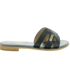 sandales et nu pieds - Mule Sabot - femme - Cuir - Noir - Les tropeziennes