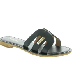 sandales et nu pieds - Mule Sabot - femme - Cuir - Noir - Les tropeziennes