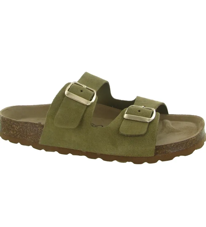 sandales et nu pieds - Mule Sabot - femme - Nubuck - Kaki - Armando