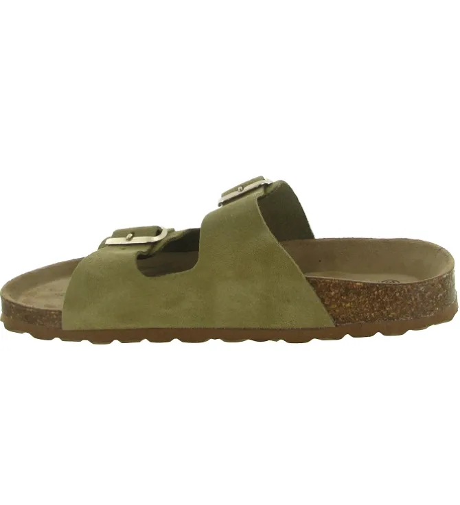 sandales et nu pieds - Mule Sabot - femme - Nubuck - Kaki - Armando