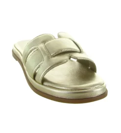 sandales et nu pieds - Mule Sabot - femme - Cuir - Or - Atelier tropezien