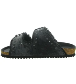 sandales et nu pieds - Mule Sabot - femme - Jeans - Noir - Colors of california