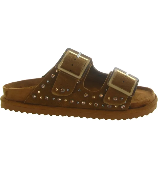 sandales et nu pieds - Mule Sabot - femme - Nubuck - Chestnut - Colors of california