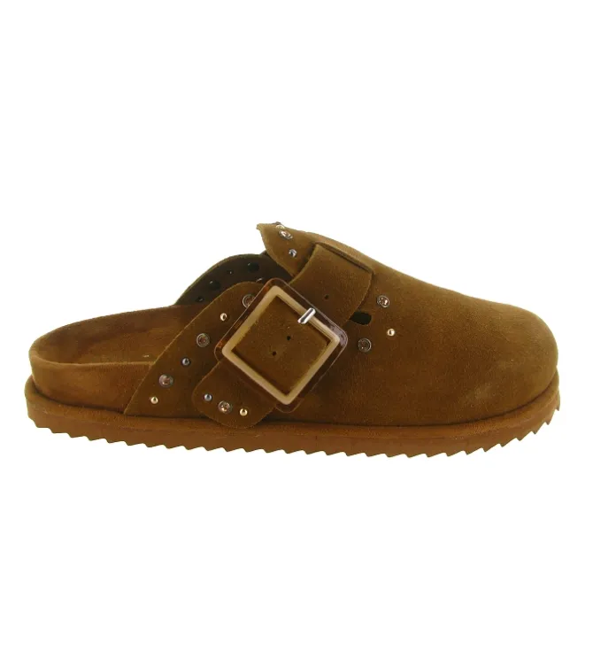 sandales et nu pieds - Mule Sabot - femme - Nubuck - Chestnut - Colors of california
