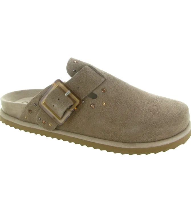 sandales et nu pieds - Mule Sabot - femme - Nubuck - Beige - Colors of california