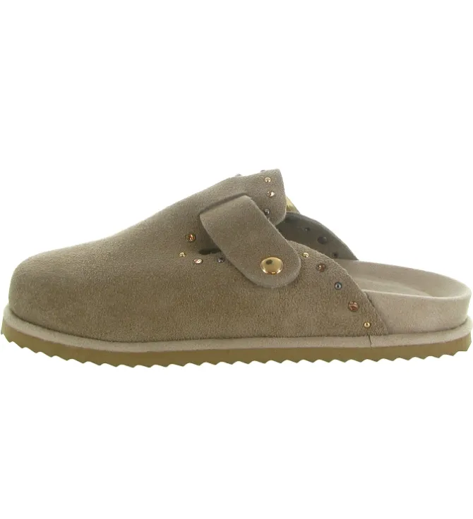 sandales et nu pieds - Mule Sabot - femme - Nubuck - Beige - Colors of california