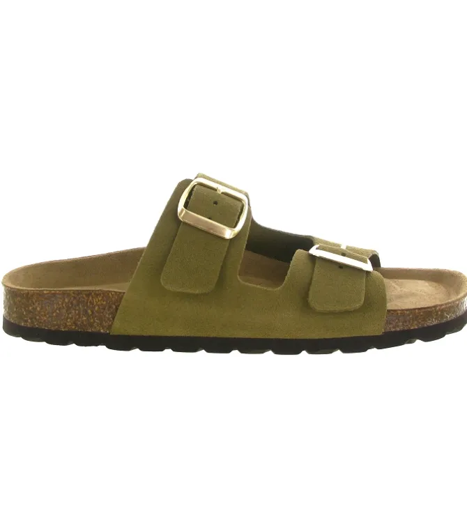 sandales et nu pieds - Mule Sabot - femme - Nubuck - Kaki - Armando
