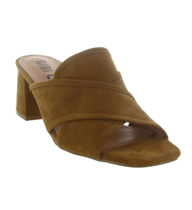 sandales et nu pieds - Mule Sabot - femme - Nubuck - Camel - Bibi lou