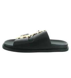 sandales et nu pieds - Mule Sabot - femme - Cuir - Noir - Noa harmon