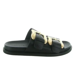 sandales et nu pieds - Mule Sabot - femme - Cuir - Noir - Noa harmon
