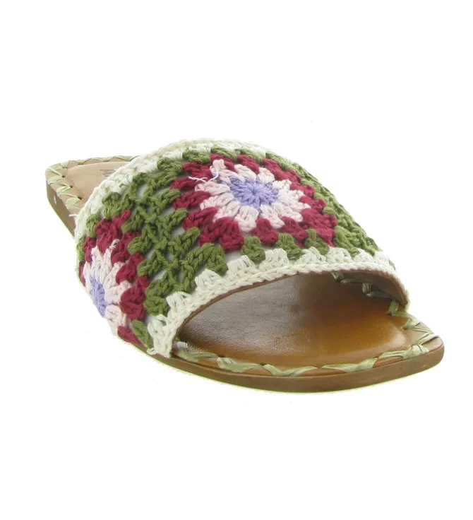 sandales et nu pieds - Mule Sabot - femme - Cuir - Vert - Donna lucca