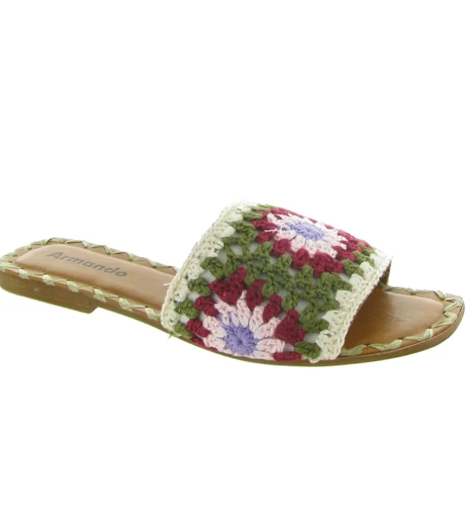 sandales et nu pieds - Mule Sabot - femme - Cuir - Vert - Donna lucca