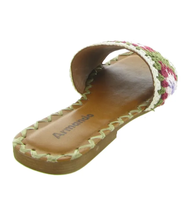 sandales et nu pieds - Mule Sabot - femme - Cuir - Vert - Donna lucca