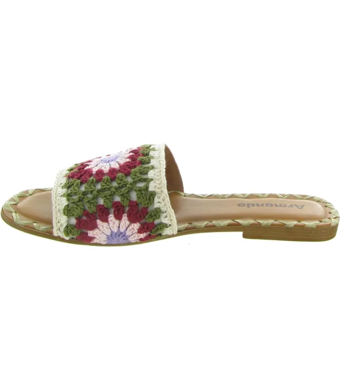 sandales et nu pieds - Mule Sabot - femme - Cuir - Vert - Donna lucca