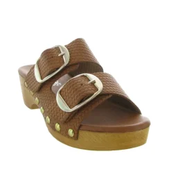 sandales et nu pieds - Mule Sabot - femme - Cuir - Marron - Xapatan