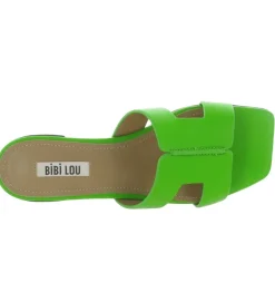 sandales et nu pieds - Mule Sabot - femme - Cuir - Vert - Bibi lou