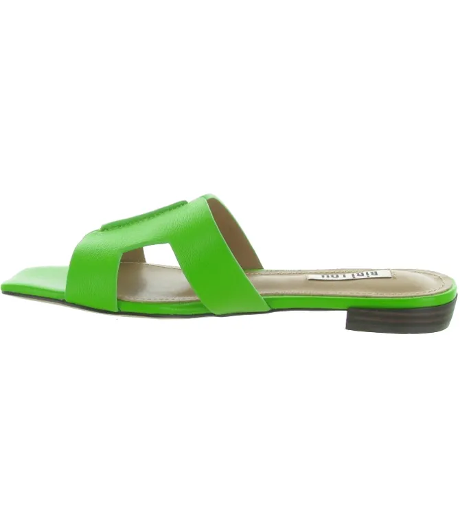 sandales et nu pieds - Mule Sabot - femme - Cuir - Vert - Bibi lou