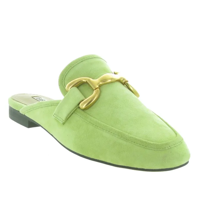 sandales et nu pieds - Mule Sabot - femme - Nubuck - Vert - Bibi lou