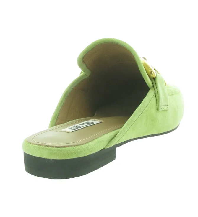 sandales et nu pieds - Mule Sabot - femme - Nubuck - Vert - Bibi lou
