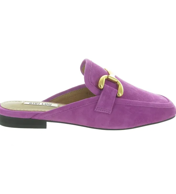 sandales et nu pieds - Mule Sabot - femme - Nubuck - Violet - Bibi lou