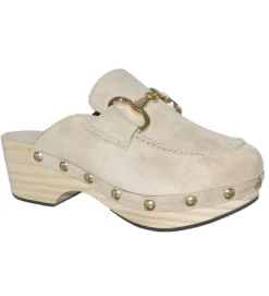 sandales et nu pieds - Mule Sabot - femme - Nubuck - Beige - Alpe