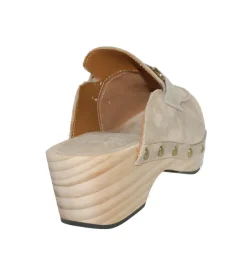 sandales et nu pieds - Mule Sabot - femme - Nubuck - Beige - Alpe