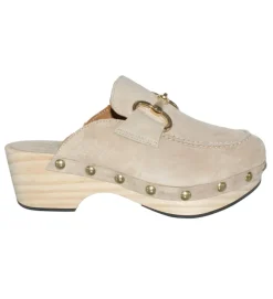 sandales et nu pieds - Mule Sabot - femme - Nubuck - Beige - Alpe