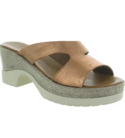 sandales et nu pieds - Mule Sabot - femme - Cuir - Rose - Lune et lautre