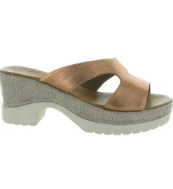 sandales et nu pieds - Mule Sabot - femme - Cuir - Rose - Lune et lautre