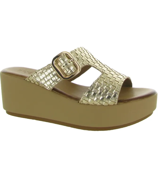 sandales et nu pieds - Mule Sabot - femme - Cuir - Or - Inuovo