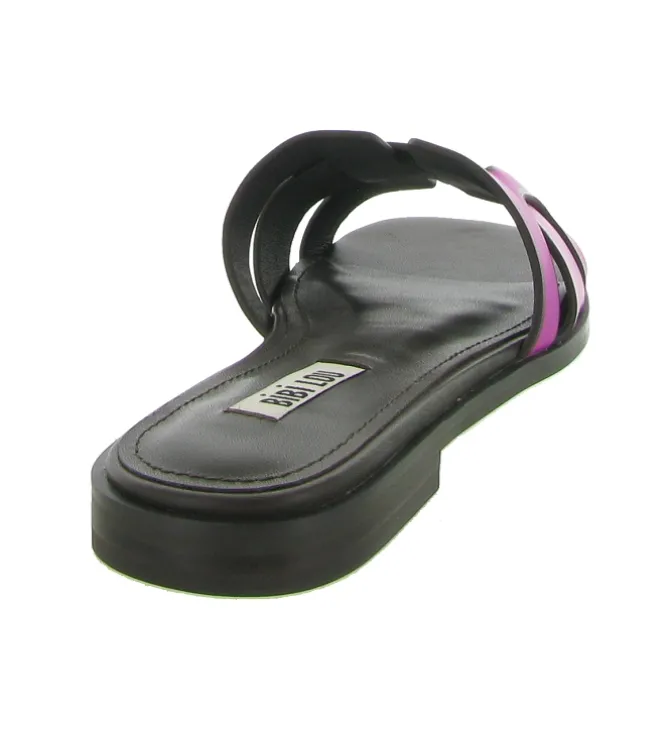 sandales et nu pieds - Mule Sabot - femme - Cuir - Rose - Bibi lou
