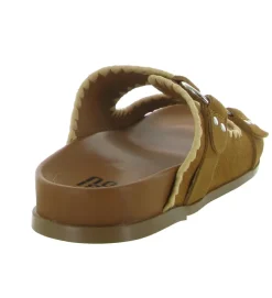 sandales et nu pieds - Mule Sabot - femme - Cuir - Chestnut - Bibi lou