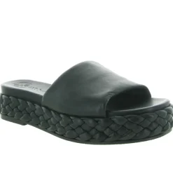 sandales et nu pieds - Mule Sabot - femme - Cuir - Noir - Unisa