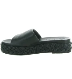 sandales et nu pieds - Mule Sabot - femme - Cuir - Noir - Unisa