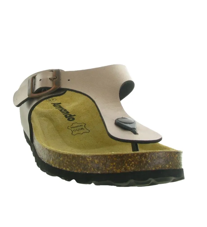 sandales et nu pieds - Mule Sabot - femme - Cuir - Bronze - Armando