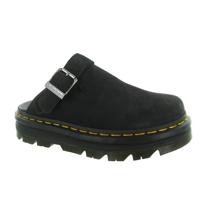sandales et nu pieds - Mule Sabot - femme - Nubuck - Noir - Doc martens